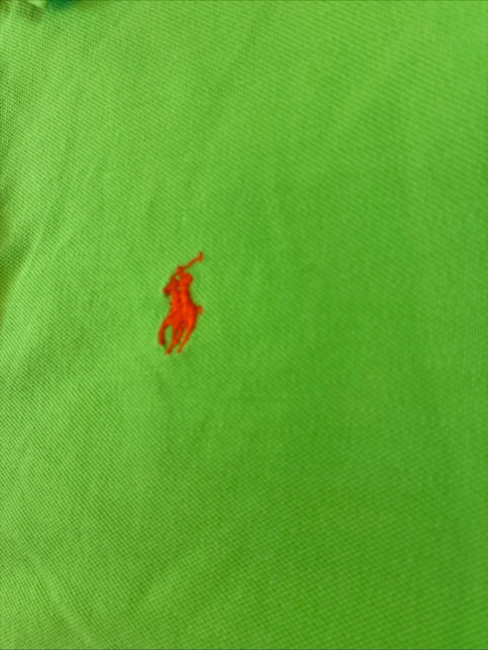 Vintage Polo Ralph Lauren Shirt XL Men's Short Sleeve Neon Green Orange Pony
